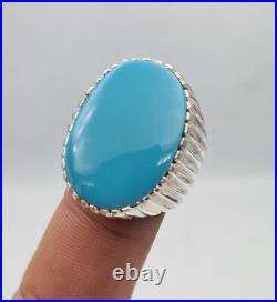 AAAA Turquoise Ring Sleeping Beauty jewelry sterling silver ring gift for him AAAA Turquoise Ring Sleeping Beauty jewelry sterling silver ring gift for him