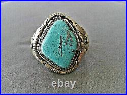 AL YAZZIE Native American Navajo Bird's Eye Turquoise Sterling Silver Bracelet