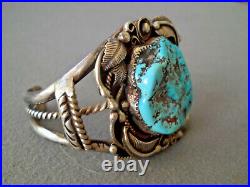 ANDY KIRK Native American Sleeping Beauty Turquoise Sterling Silver Bracelet