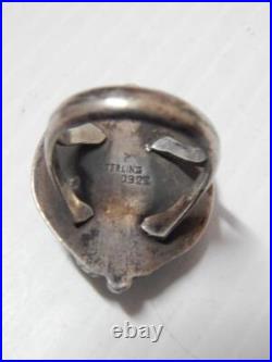 ANTIQUE VINTAGE NAVAJO INDIAN STERLING SILVER JADE GREEN TURQUOISE RING sz8.25