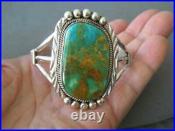 AUGUSTINE LARGO Native American Royston Turquoise Sterling Silver Cuff Bracelet