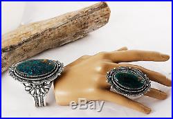 A+ HERBERT VANDEVER Turquoise MT Bracelet Cuff Sterling Silver Old Style Navajo