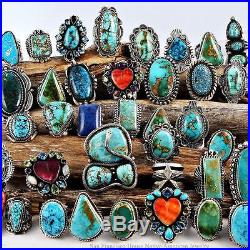 A+ Native American Jewelry Lot Turquoise Sterling Silver Squash Blossom Necklace