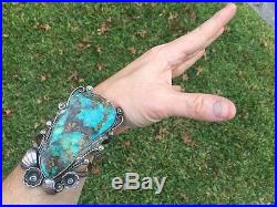 Amazing! Old Pawn Navajo Sterling Silver Turquoise Cuff Bracelet Size 6 Wrist
