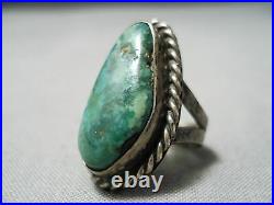 Amazing Vintage Navajo Cerrillos Turquoise Sterling Silver Ring Old