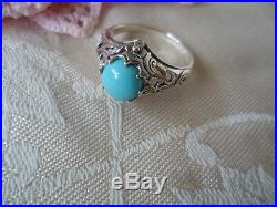 Antique vintage Sterling Silver Ring with Turquoise stone large size 10 or U