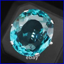 Aquamarine Aqua Blue Ring Size 7 Oval 42.80 Ct. 925 Sterling Silver Gift Jewelry