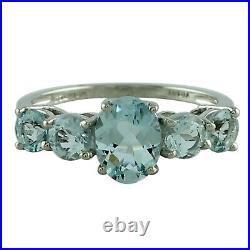Aquamarine Gemstone Party Jewelry Sterling Silver Ring