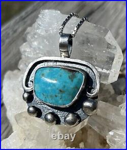 Arizona Kingman Turquoise Jewelry 925 Silver Handmade Pendant Necklace