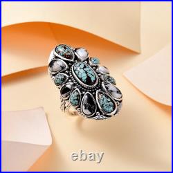 Artisan Crafted Blue Horizon Turquoise White Buffalo 10.10 Ring Silver Size 8