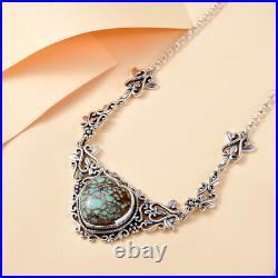 Artisan Crafted Turquoise Heart 925 Sterling Silver Necklace Size 18 Ct 10.91 Artisan Crafted Turquoise Heart 925 Sterling Silver Necklace Size 18 Ct 10.91