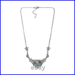Artisan Crafted Turquoise Heart 925 Sterling Silver Necklace Size 18 Ct 10.91 Artisan Crafted Turquoise Heart 925 Sterling Silver Necklace Size 18 Ct 10.91