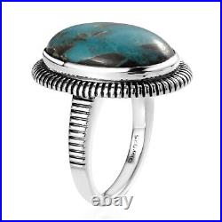 Artisan Crafted Western Turquoise Sterling Silver Ring TGW 9.40 cts