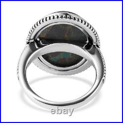 Artisan Crafted Western Turquoise Sterling Silver Ring TGW 9.40 cts