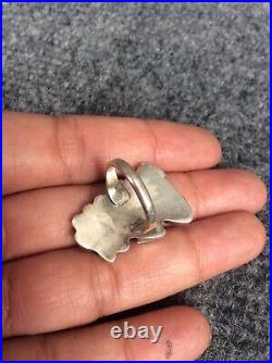 As is Native American Zuni sterling Silver Turquoise rainbowman ring Size 4.5