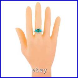 Asscher Syn Emerald & Turquoise Cocktail Ring 925 Sterling Silver Elegant Jewel Asscher Syn Emerald & Turquoise Cocktail Ring 925 Sterling Silver Elegant Jewel