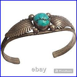 Astounding Navajo Gilbert Damon Fox Turquoise Sterling Silver Bracelet