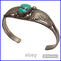 Astounding Navajo Gilbert Damon Fox Turquoise Sterling Silver Bracelet