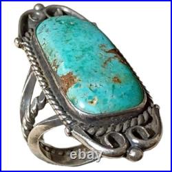 Astute Navajo 1970s sterling silver Royston turquoise ringsz6