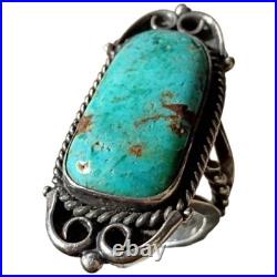 Astute Navajo 1970s sterling silver Royston turquoise ringsz6