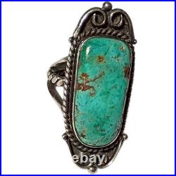 Astute Navajo 1970s sterling silver Royston turquoise ringsz6