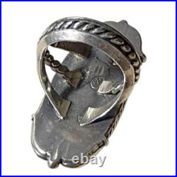 Astute Navajo 1970s sterling silver Royston turquoise ringsz6