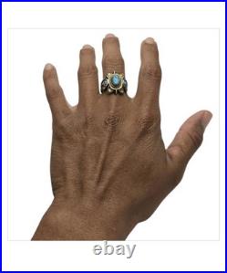 Astute Navajo Sleeping Beauty TURQUOISE STERLING SILVER RINGsz9