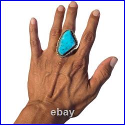Astute Vintage James Mason Navajo Sterling Silver Kingman Turquoise Ringsz11