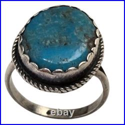 Auspicious Trader Code Navajo Bisbee Turquoise Sterling Silver Ringsz8