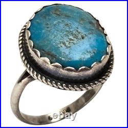 Auspicious Trader Code Navajo Bisbee Turquoise Sterling Silver Ringsz8