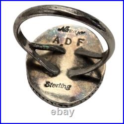 Auspicious Trader Code Navajo Bisbee Turquoise Sterling Silver Ringsz8