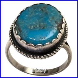 Auspicious Trader Code Navajo Bisbee Turquoise Sterling Silver Ringsz8