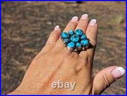 Authentic Navajo Turquoise Sterling Silver Ring Handcrafted Jewelry Sz 7US