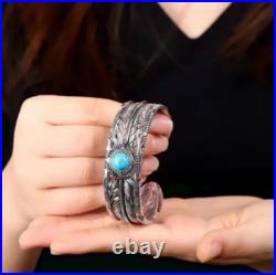 BRAND NEW! Vintage native American Navajo silver turquoise stone cuff bracelet