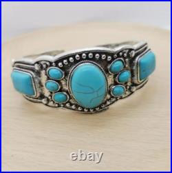 BRAND NEW! Vintage native American Navajo silver turquoise stones cuff bracelet