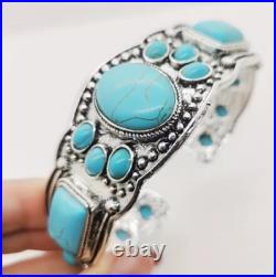 BRAND NEW! Vintage native American Navajo silver turquoise stones cuff bracelet