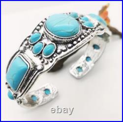 BRAND NEW! Vintage native American Navajo silver turquoise stones cuff bracelet