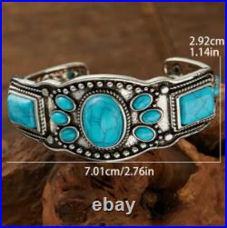 BRAND NEW! Vintage native American Navajo silver turquoise stones cuff bracelet