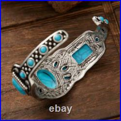 BRAND NEW! Vintage native American Navajo silver turquoise stones cuff bracelet