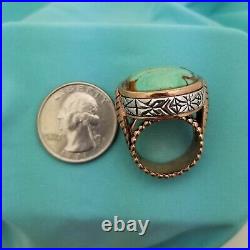 Barse Jewelry Sterling Silver Rose Gold Plated Round Turquoise Statement Ring