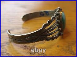 Beautiful Fred Harvey Turquoise Cuff Bracelet -Navajo Made Sterling Silver