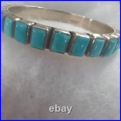 Beautiful Handmade Turquoise Sterling Silver Bangle By Dan Dodson Beautiful Handmade Turquoise Sterling Silver Bangle By Dan Dodson
