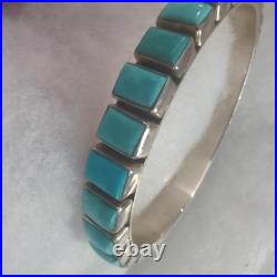 Beautiful Handmade Turquoise Sterling Silver Bangle By Dan Dodson Beautiful Handmade Turquoise Sterling Silver Bangle By Dan Dodson