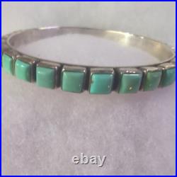 Beautiful Handmade Turquoise Sterling Silver Bangle By Dan Dodson lighter tones Beautiful Handmade Turquoise Sterling Silver Bangle By Dan Dodson lighter tones