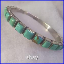 Beautiful Handmade Turquoise Sterling Silver Bangle By Dan Dodson lighter tones Beautiful Handmade Turquoise Sterling Silver Bangle By Dan Dodson lighter tones