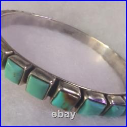 Beautiful Handmade Turquoise Sterling Silver Bangle By Dan Dodson lighter tones Beautiful Handmade Turquoise Sterling Silver Bangle By Dan Dodson lighter tones