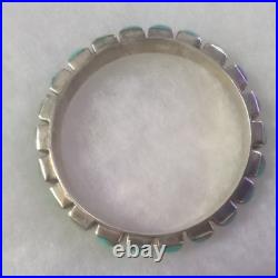 Beautiful Handmade square-cut Turquoise Sterling Silver Bangle By Dan Dodson Beautiful Handmade square-cut Turquoise Sterling Silver Bangle By Dan Dodson