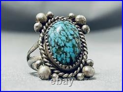 Beautiful Vintage Navajo Spiderweb Turquoise Sterling Silver Ring