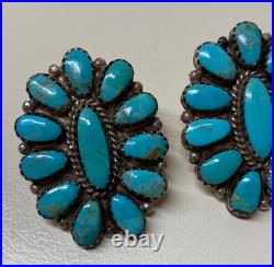 Bernice Bonney, Earrings, Turquoise, Cluster, Sterling Silver, Navajo