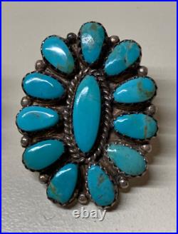 Bernice Bonney, Earrings, Turquoise, Cluster, Sterling Silver, Navajo